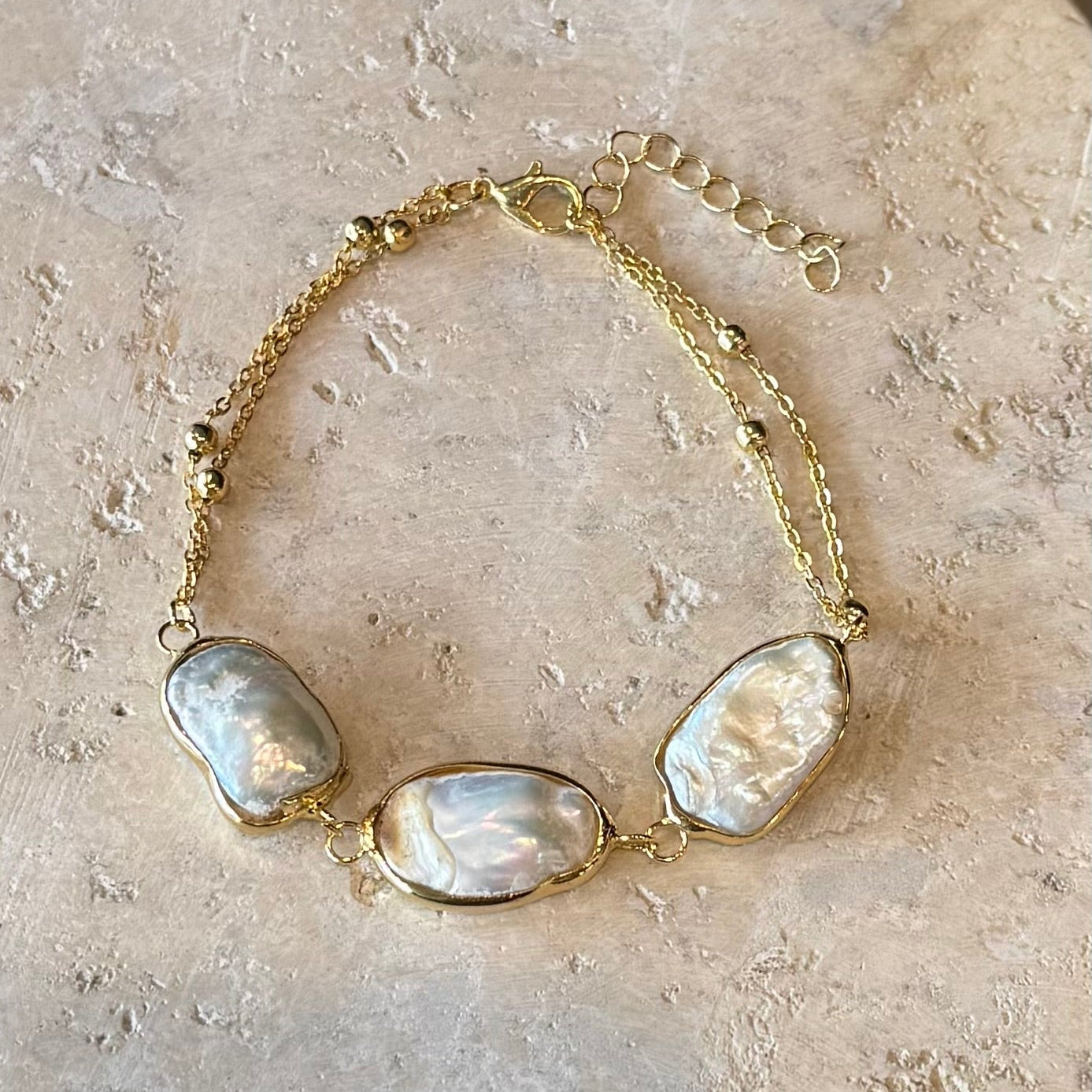 Ceyda Pearl Freshwater Gold Bracelet