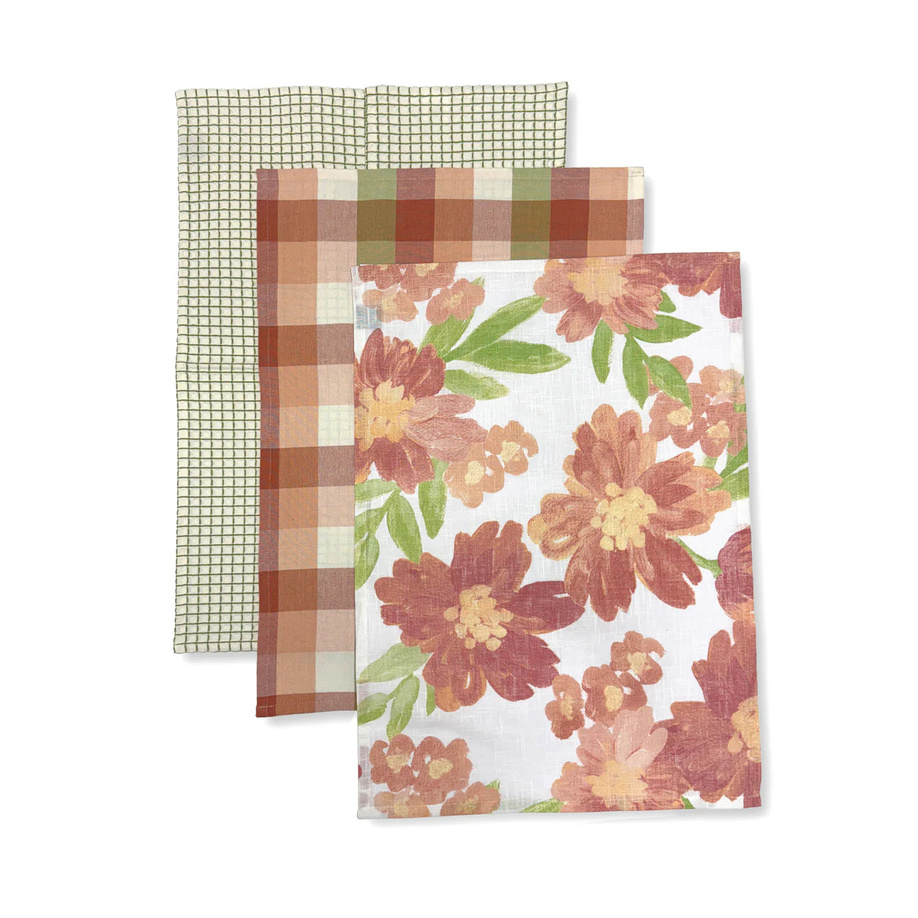 Rosie Floral Woven Tea Towels - Pack of 3