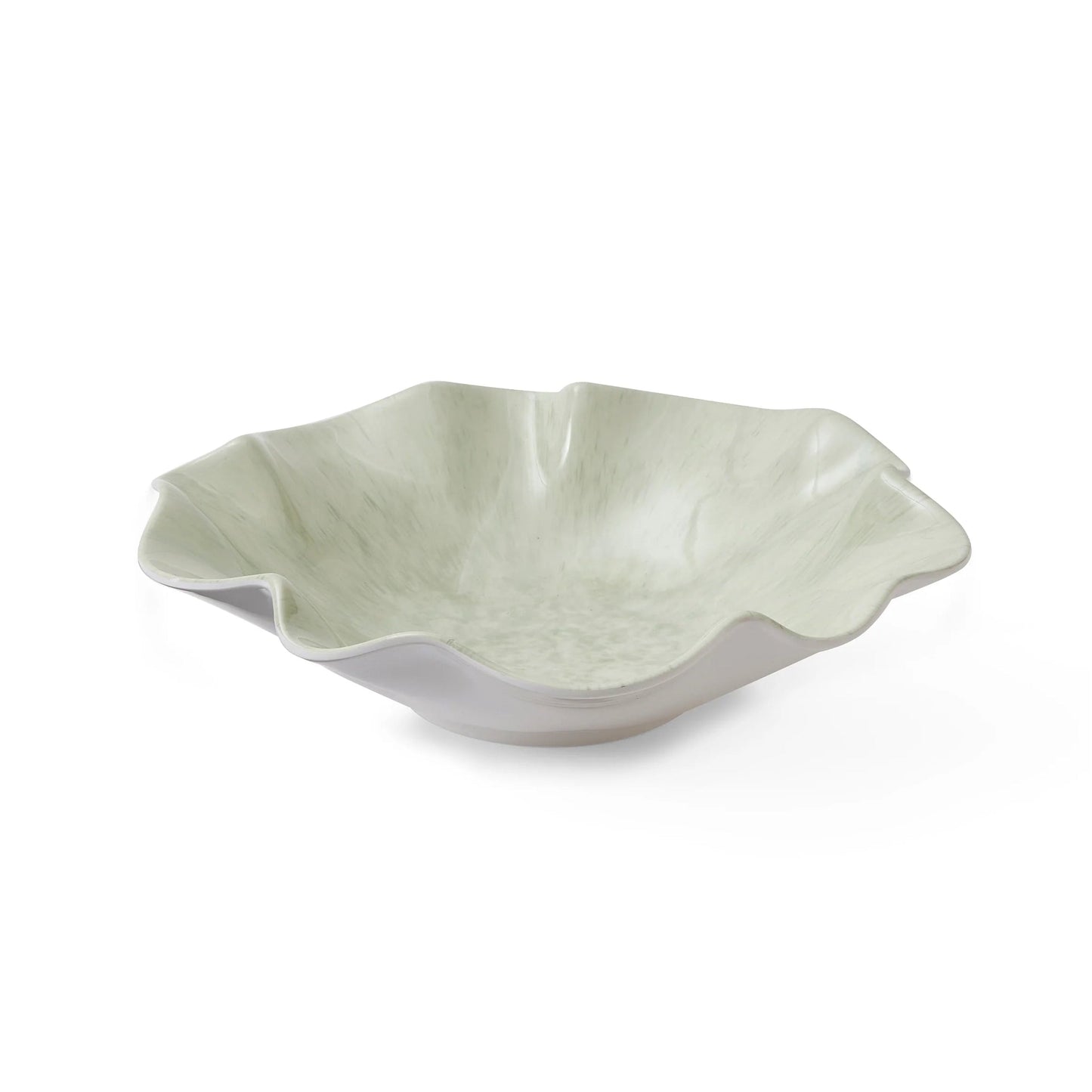 Elevate your table setting with this striking melamine dip bowl, featuring a sophisticated wavy silhouette and delicate ivory print decal. Durable and lightweight, it's perfect for everyday entertaining or casual dining. The contemporary design complements both modern and classic interiors, while the practical melamine construction ensures lasting beauty without the fragility of ceramic. Ideal for dips, nuts or snacks. Dishwasher safe.