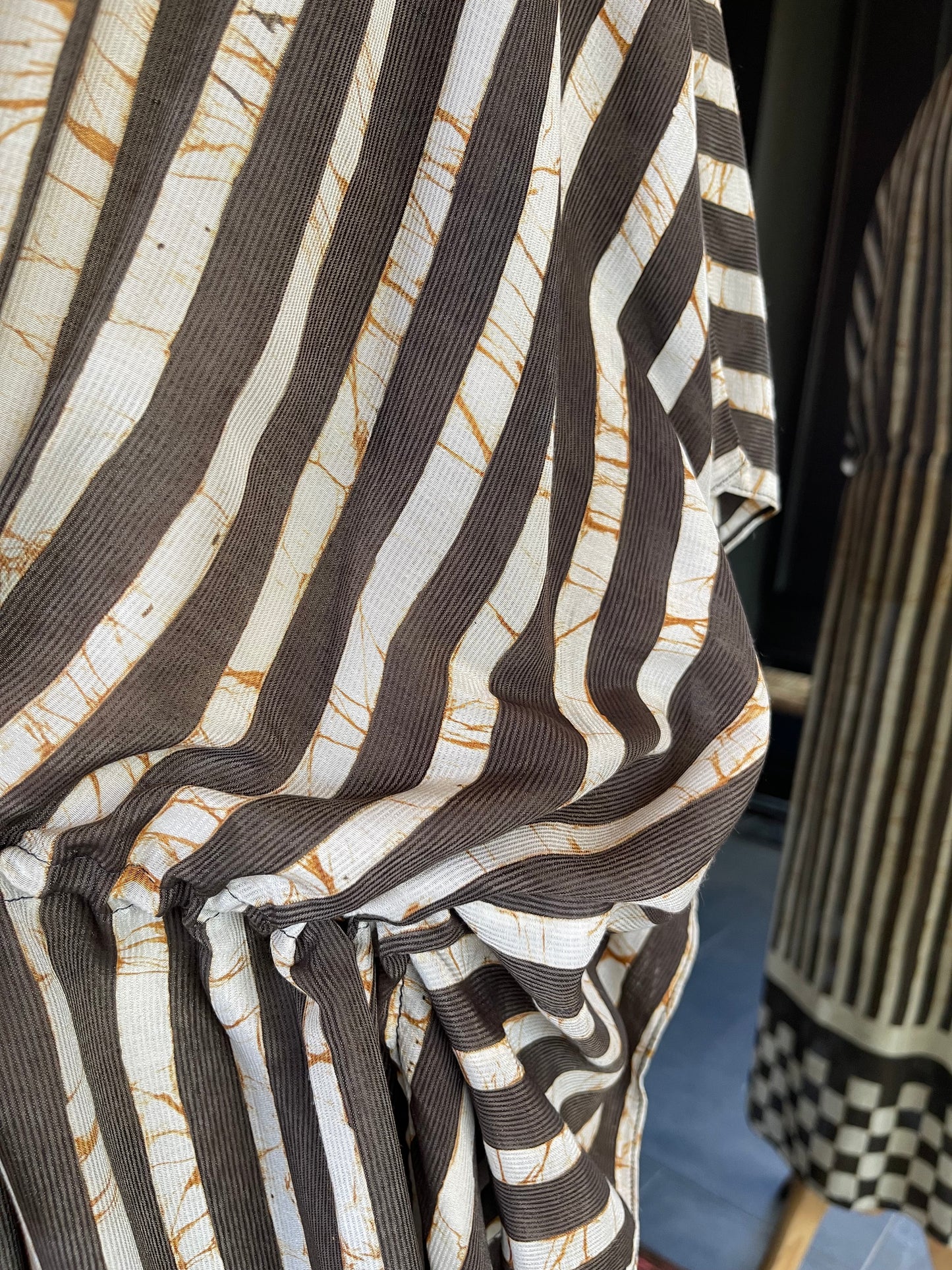 Designed by esteemed Indonesian designer Warwick Purser, this beautiful Kaftan showcases a special pattern printed by hand using the traditional Batik printing methods of East Indonesian villages & complete with a drawstring is perfect for cinching at the waist. Crafted from breathable bamboo, providing lightweight comfort while making it perfect for warmer climates and travelling.