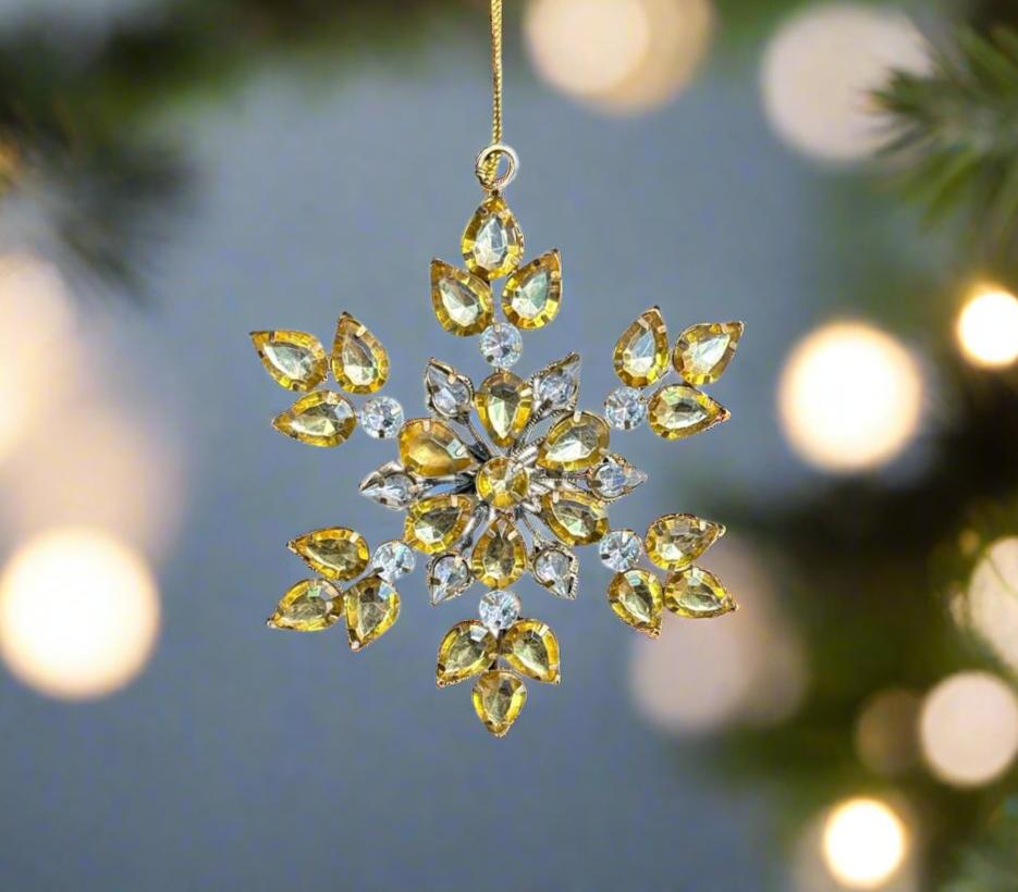 Experience the enchantment of the holiday season with these stunning gold and silver star-shaped ornaments. Elevate your Christmas décor with a touch of timeless elegance and shimmering delight!