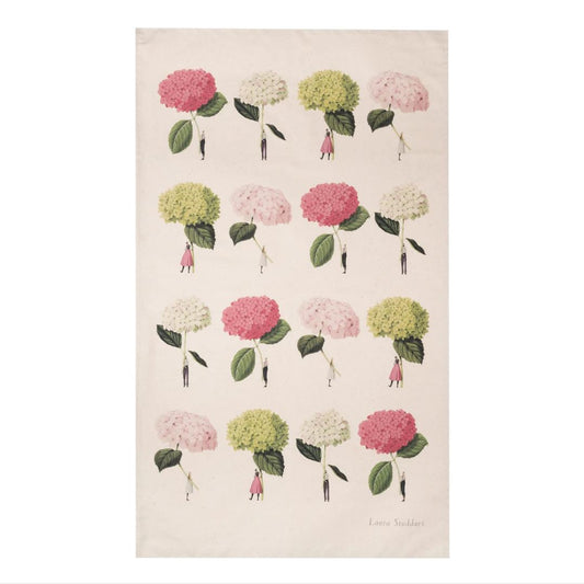 Laura Stoddart Hydrangeas In Bloom Tea Towel