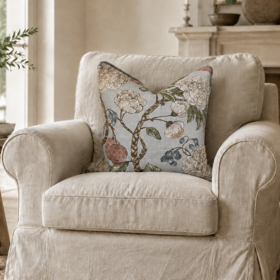 Valencia Floral Linen Cushion 50cm x 50cm