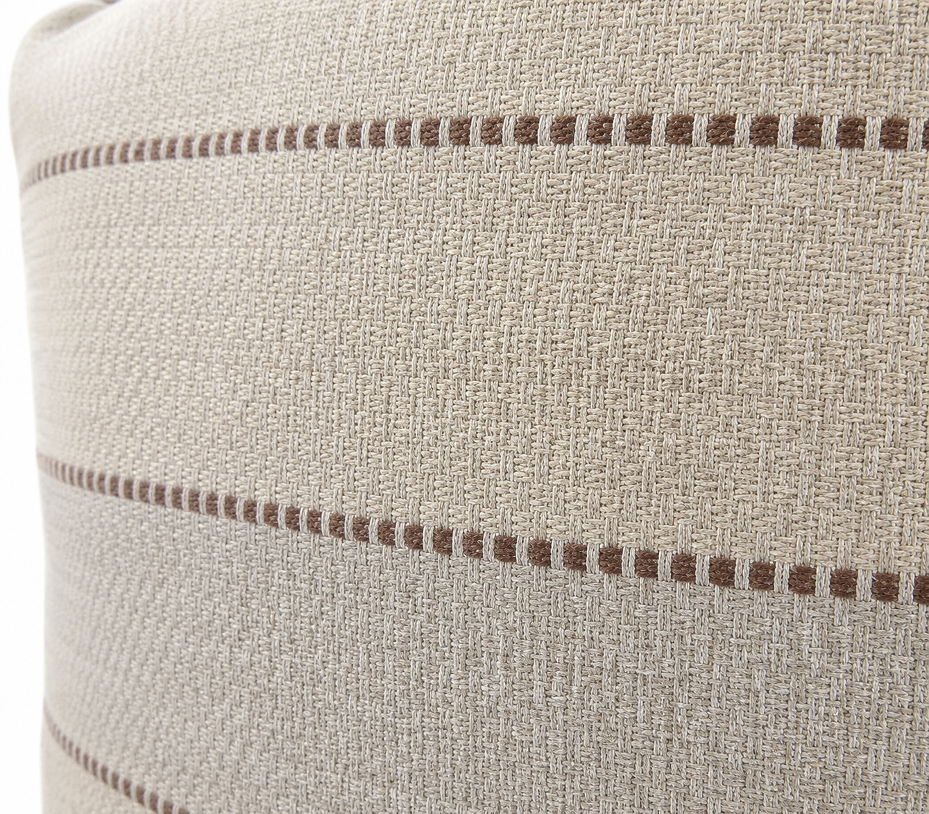 Olivia Blue, Oatmeal & Dark Mocha Stripe Outdoor Cushion 55cm x 55cm