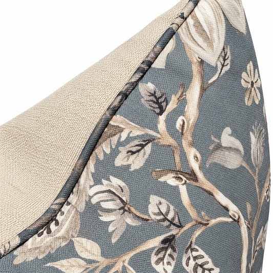 Southport Duckegg & Taupe Floral Cushion 50cm x 50cm