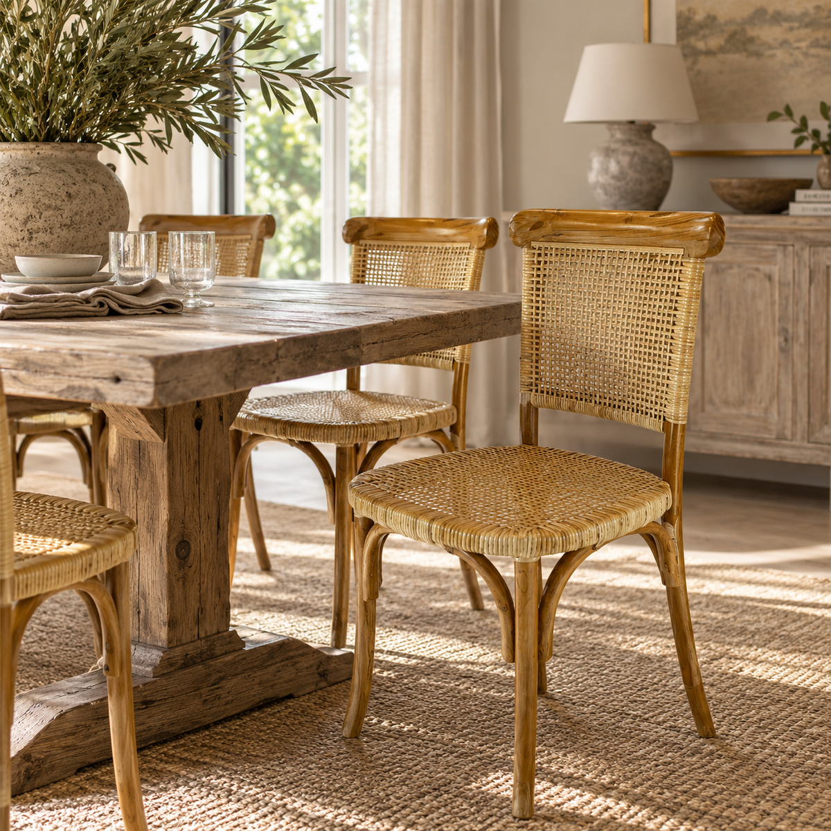 Jok Rattan & Teak Chair