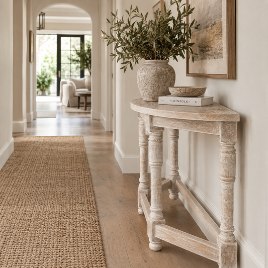 Avignon Teak White Distressed Console