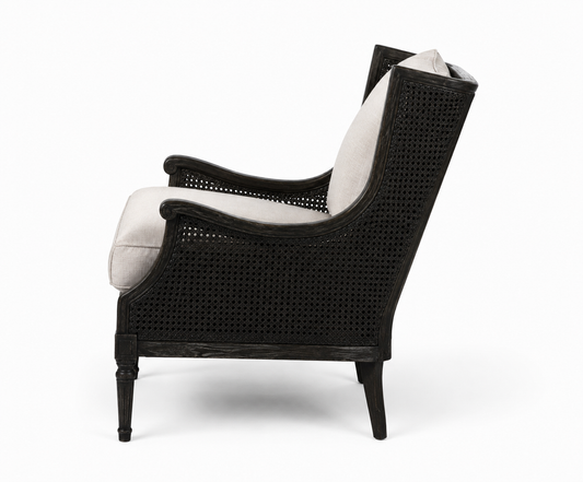 Chester Rattan & Timber Black Occasional Chair | Pre Order Now | Arriving November