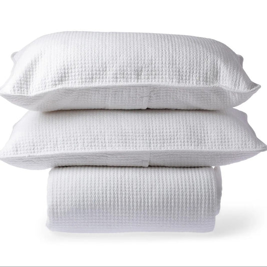 Claudette White Cotton Quilt/Coverlet