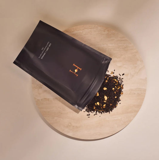 An elegant, classic tasting blend of organic Assam black tea rich in antioxidants, paired with botanical compounds imparting a beautiful fragrant top note of natural Bergamot essential oil with the addition of citrus orange peel. Organic Hand blended in Australia Not tested on animals Vegan friendly 200g. Detail