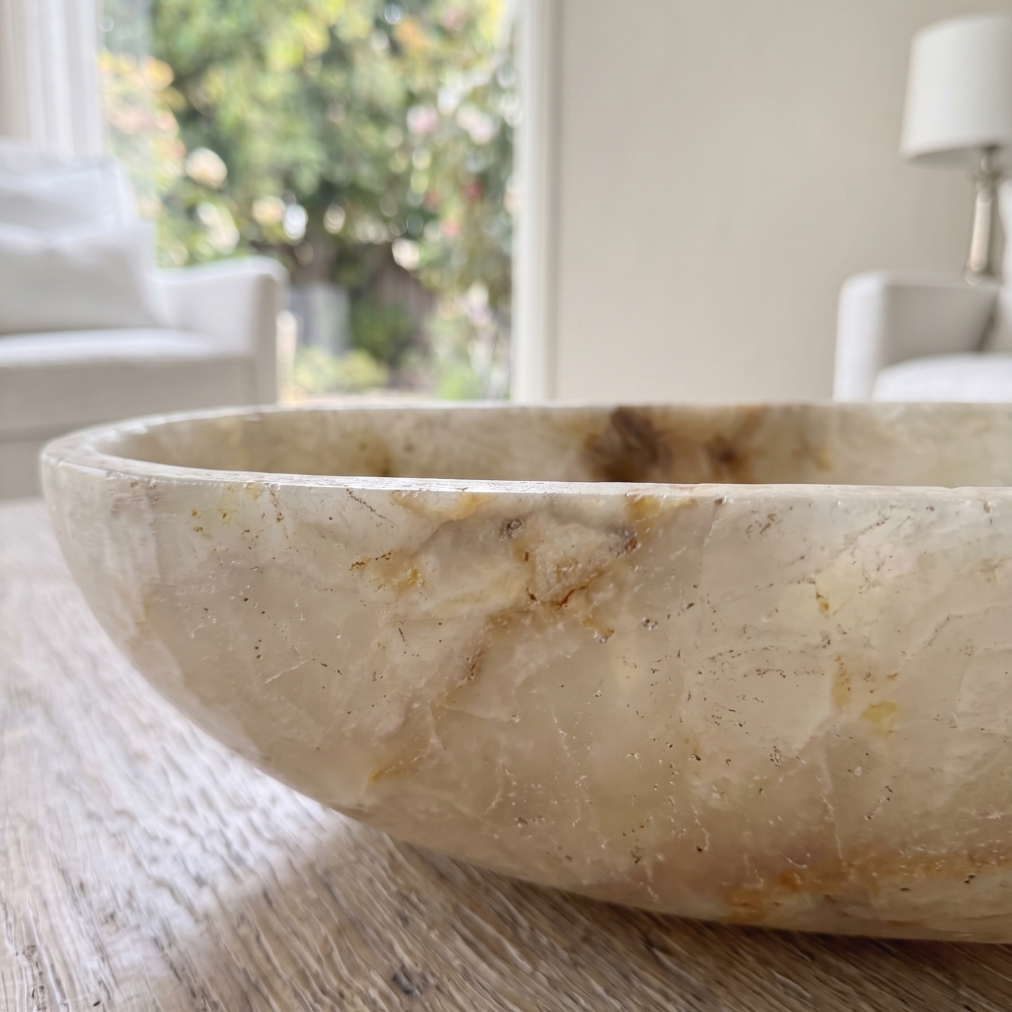 Onyx Hand Carved Oval Stone Bowl