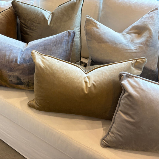 Vintage Velvet Lumbar Cushion 35cm x 55cm