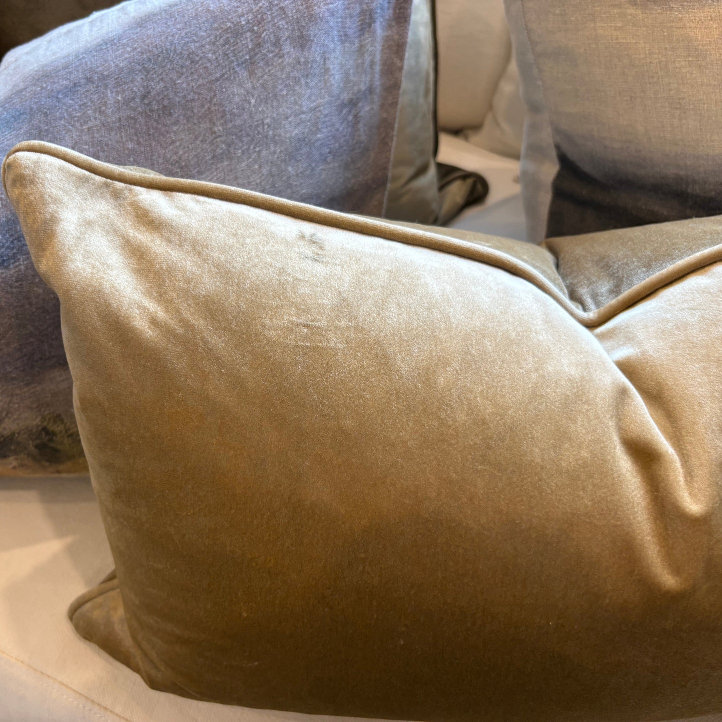 Vintage Velvet Lumbar Cushion 35cm x 55cm