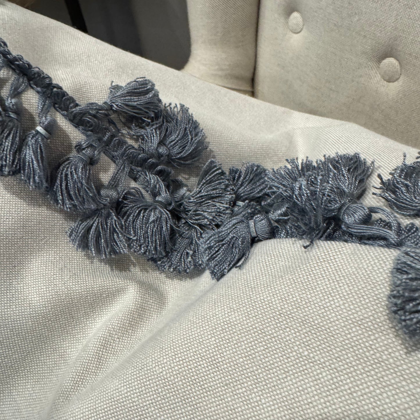 Blue Tassel Cushion 50cm x 50cm