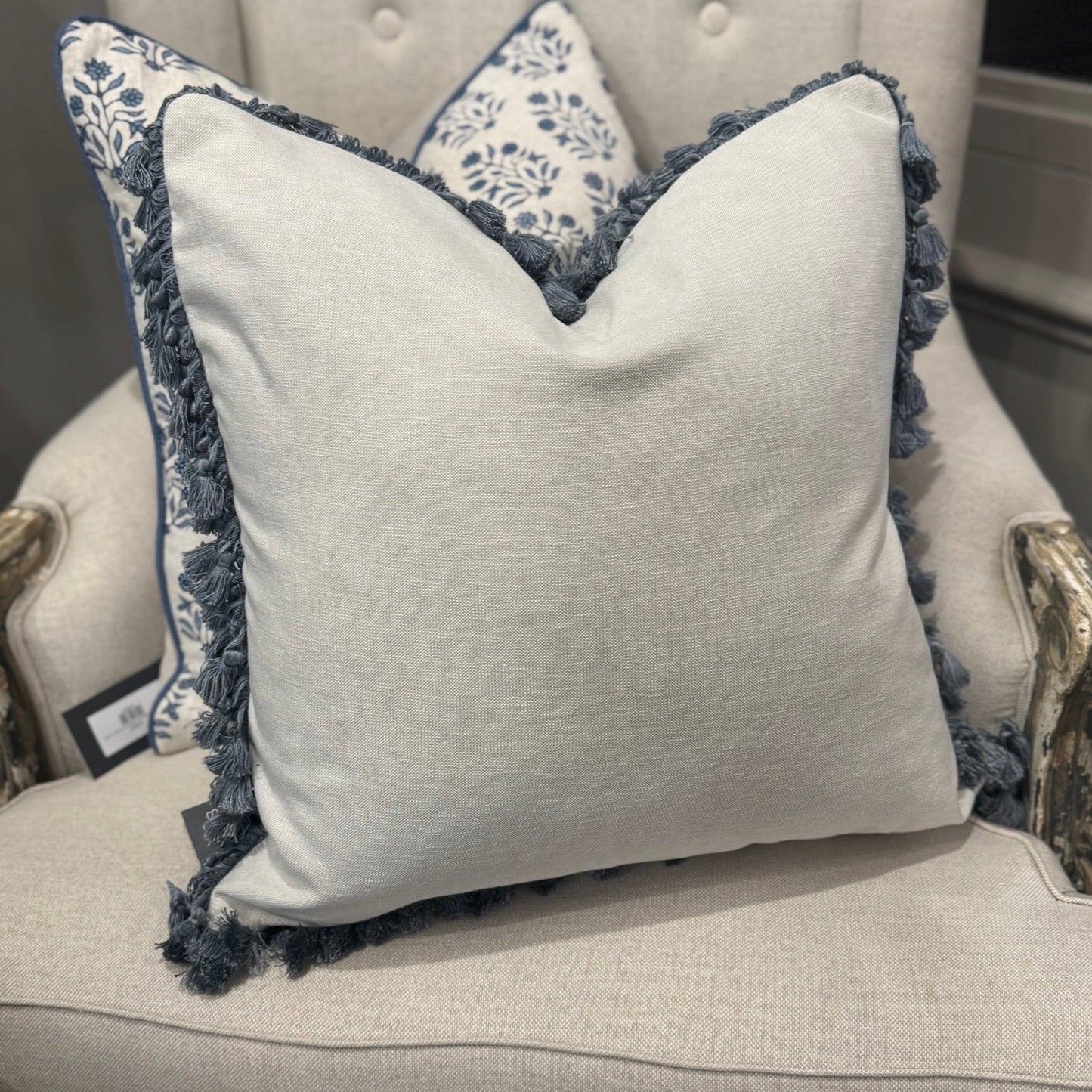 Blue Tassel Cushion 50cm x 50cm