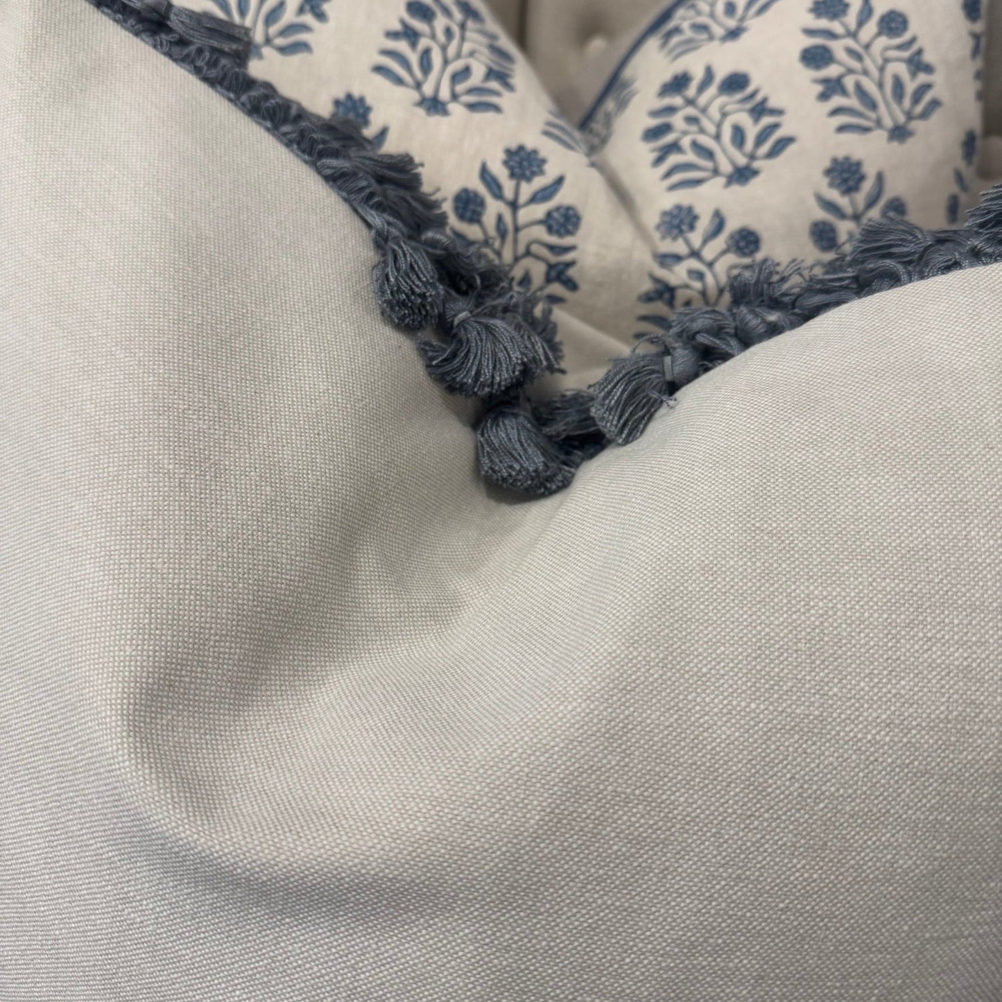 Blue Tassel Cushion 50cm x 50cm