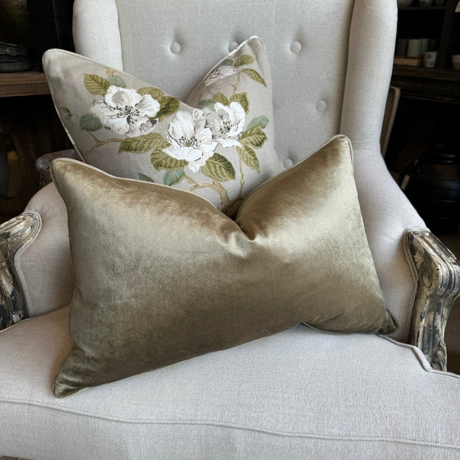 Gold Velvet Lumbar Cushion 35cm x 55cm HOME by MB Cushions