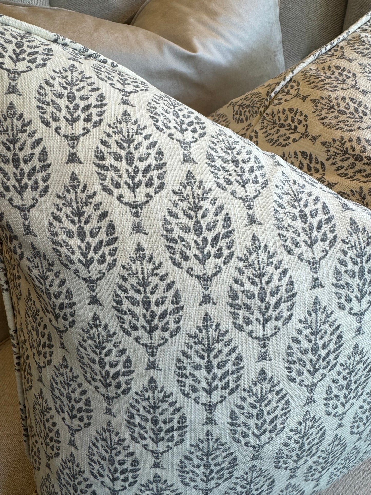 Grey Kemble Patterned Cushion 50cm x 50cm
