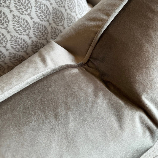 Steel Grey Velvet Lumbar Cushion 35cm x 55cm