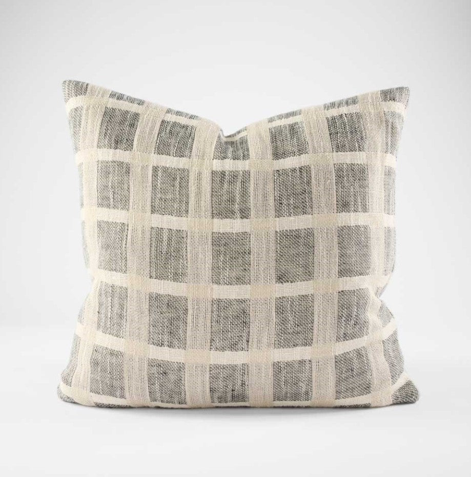 An embodiment of understated elegance, the Chloe Linen Criss-Cross Cushion is inspired by the cobbles stones of Greece, featuring a luxe weave and stylish pattern that captures the eye. Add the matching throw and other pieces from our collection to create a beautiful ensemble, or let the cushion stand on its own. Filled with the exclusive, ultra-comfortable plump feather insert , crafted from linen/cotton yarn dyed check and is OEKO-TEX® and GOTS certified.