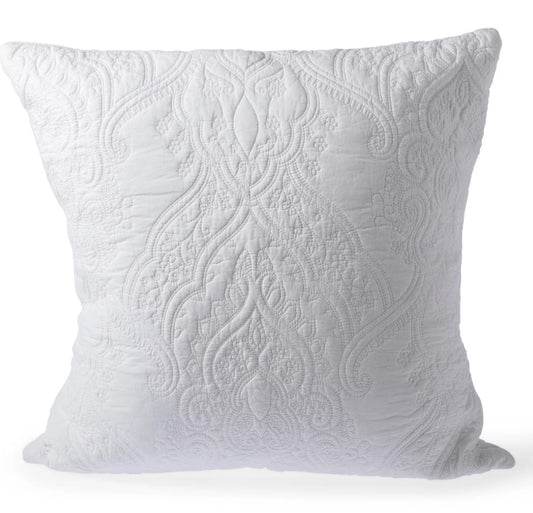 Experience the opulent French Country lifestyle with the Provence Damask 100% Cotton European Pillow. Crafted from high-quality cotton, this pillow boasts intricate embroidery and a textured design. With cotton tie backs and a generous size, it adds a touch of sophistication to any bedroom. The soft cotton fabric and wadding ensure comfort and easy care with delicate machine washing. Complete the look with the Provence Damask Quilt.