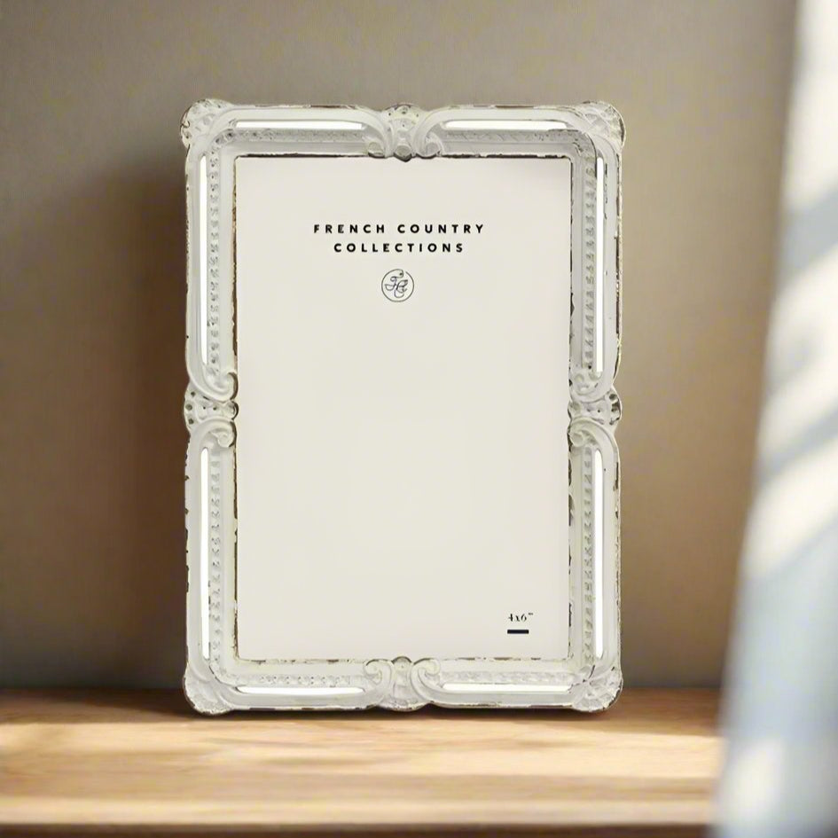 Emily Brocante White Photo Frame 4" x 6"