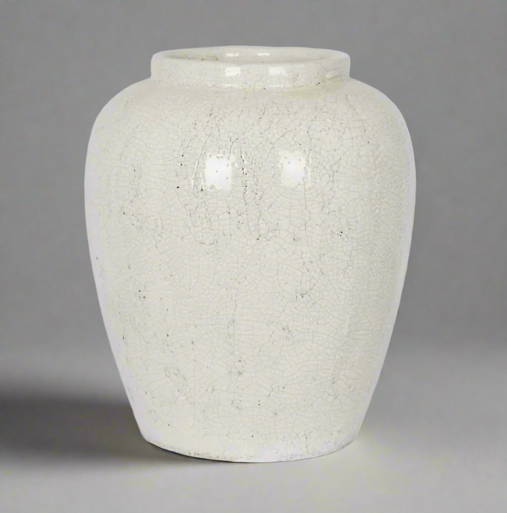 The Kasha Cream Glazed Pot exudes artisan quality, adding a sophisticated and curvaceous touch to any room. Crafted from ceramic and finished with an off white glaze, this vase seamlessly complements your decor and imbues your space with a timeless aesthetic.