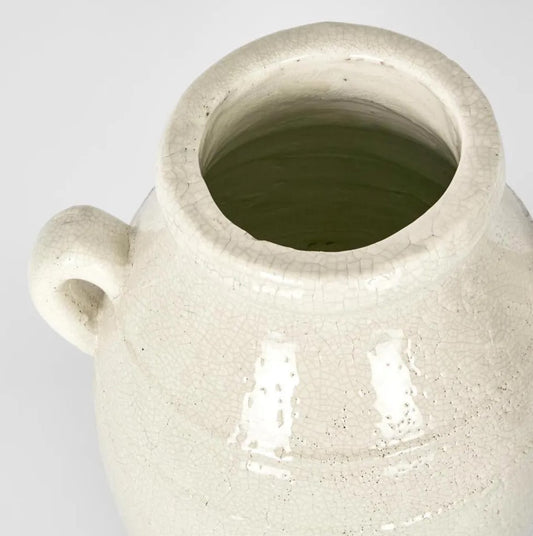 Kasha Cream Glazed Urn