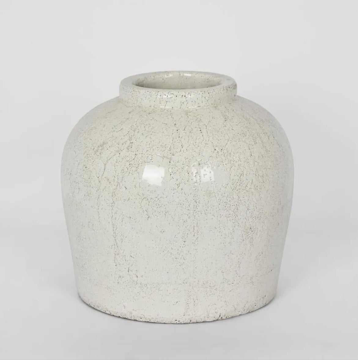 Kasha Cream Glazed Vase - Short