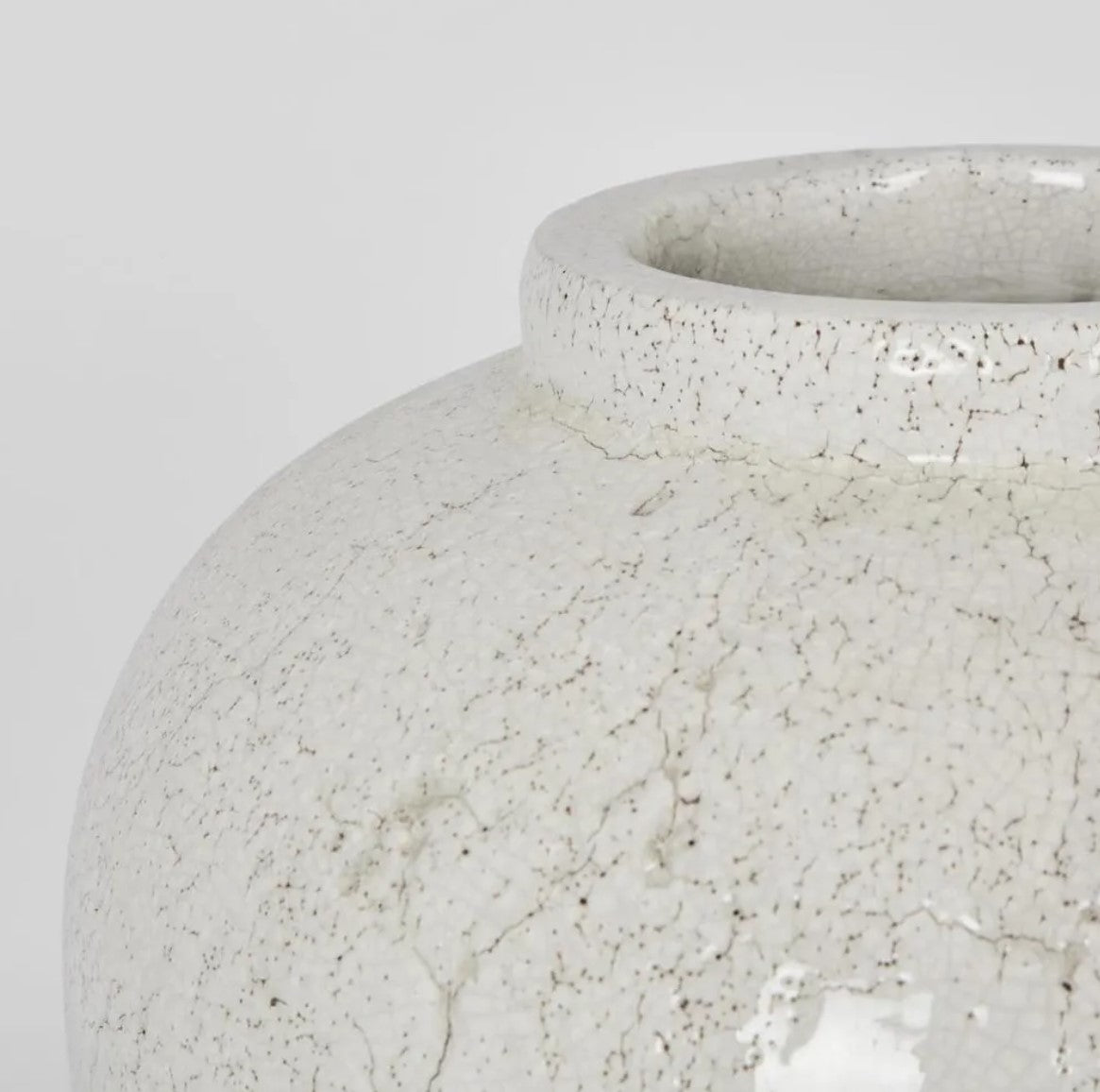 Kasha Cream Glazed Vase - Short