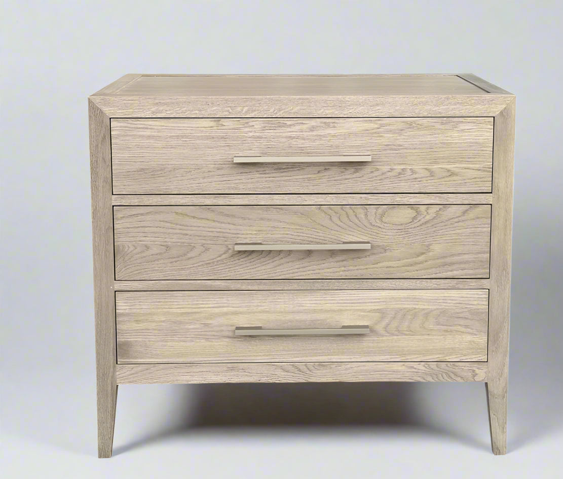 French Contemporary Oak Bedside Table 65cm