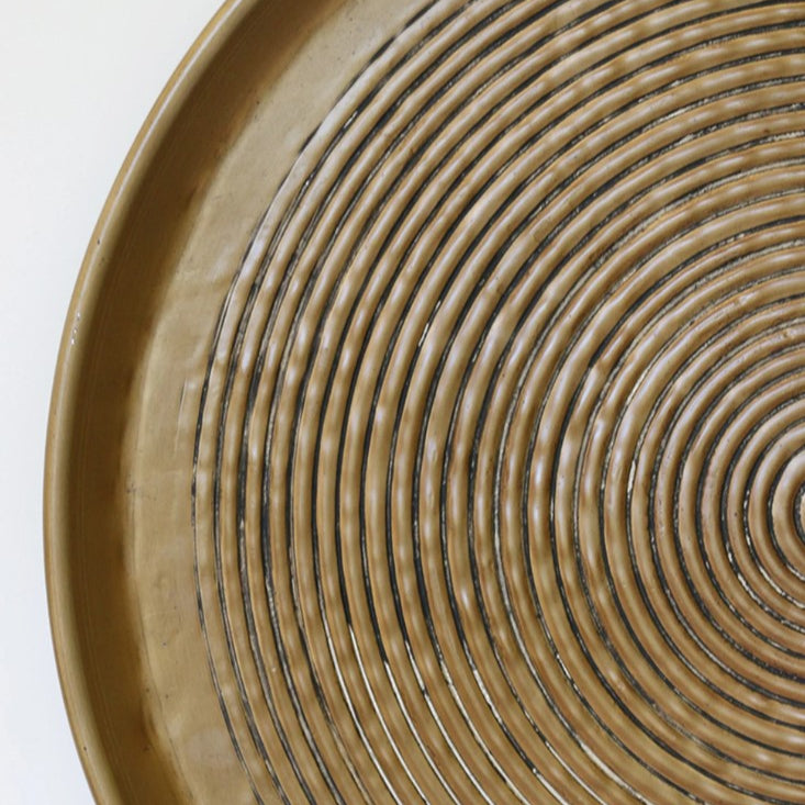 Calypso Brass Antique Finish Round Tray
