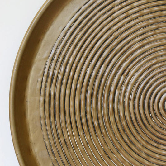 Calypso Antique Brass Finish Round Tray - Large