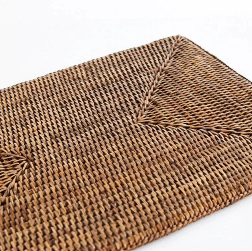 Antique Brown Rattan Rectangle Placemat