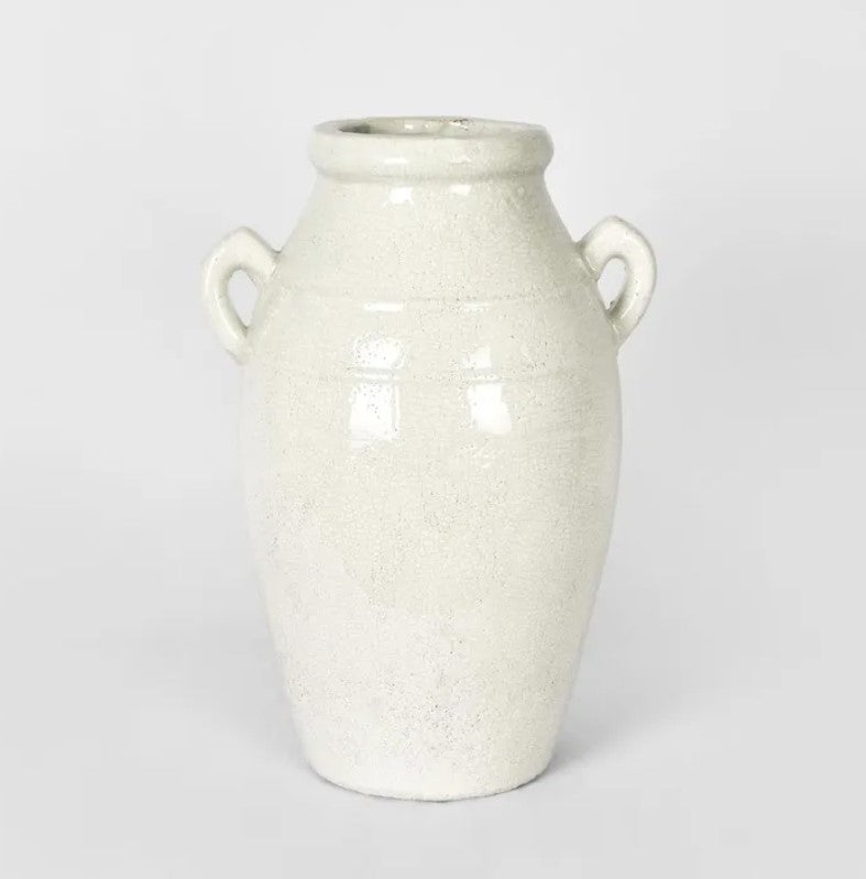 Kasha Cream Glazed Urn