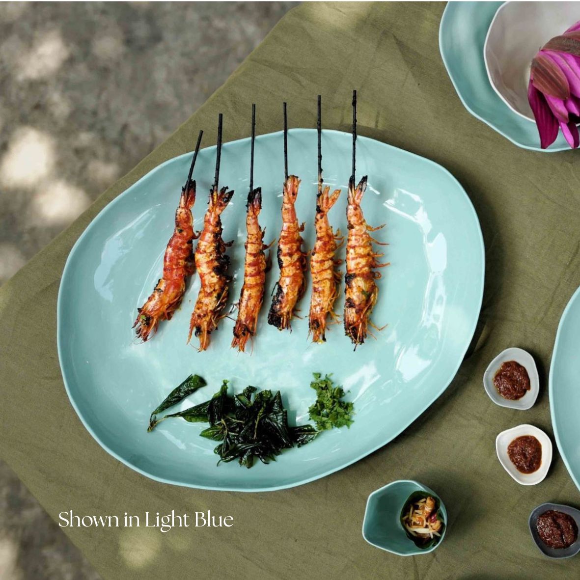 Amai Ceramic Platter - Light Grey