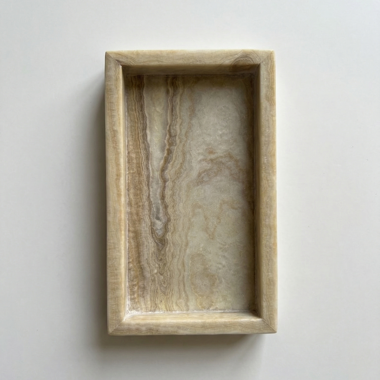 Onyx Tray with a natural grain pattern on a white background