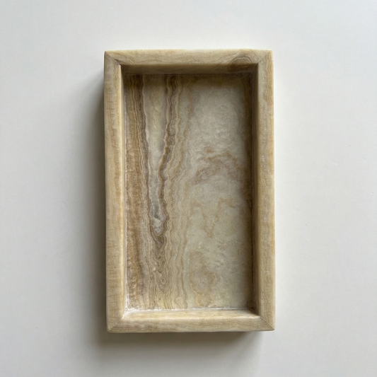 Onyx Tray with a natural grain pattern on a white background