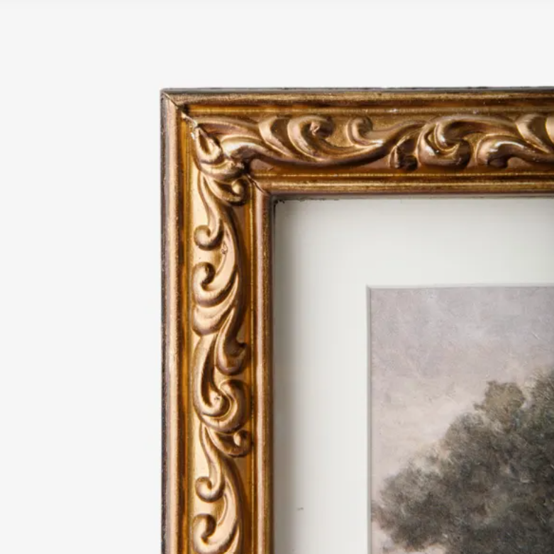 This Stand of Trees Wall Art has rich tones, layered textures, and a vintage palette giving it a 'collected' look. It is perfect to add to a gallery wall or as a stand alone piece tucked in a moody corner. Set in a decorative antique gold frame.
Dimensions: 25cm L x 2.5cm D x 20cm H