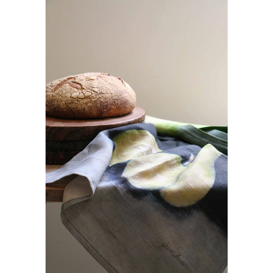 Midnight Pear 100% Linen Tea Towel
