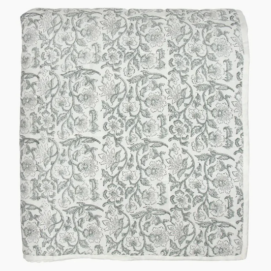 Athena Blockprint Coverlet - Natural