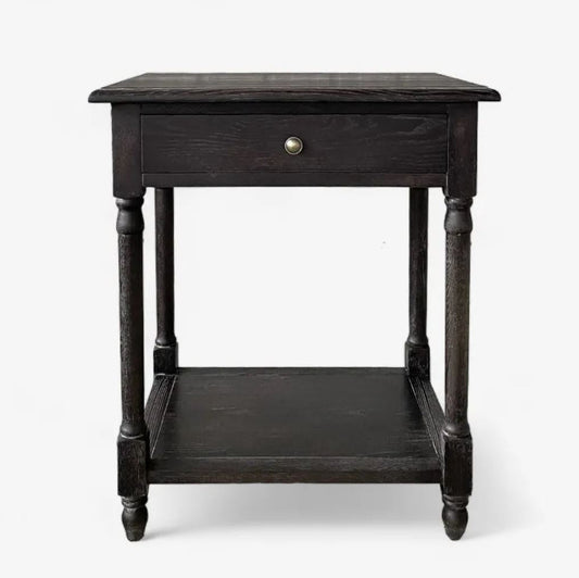Chloe Black Oak Bedside Table - In Stock & Ready To Ship
