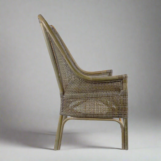 Wicker chair on a plain background