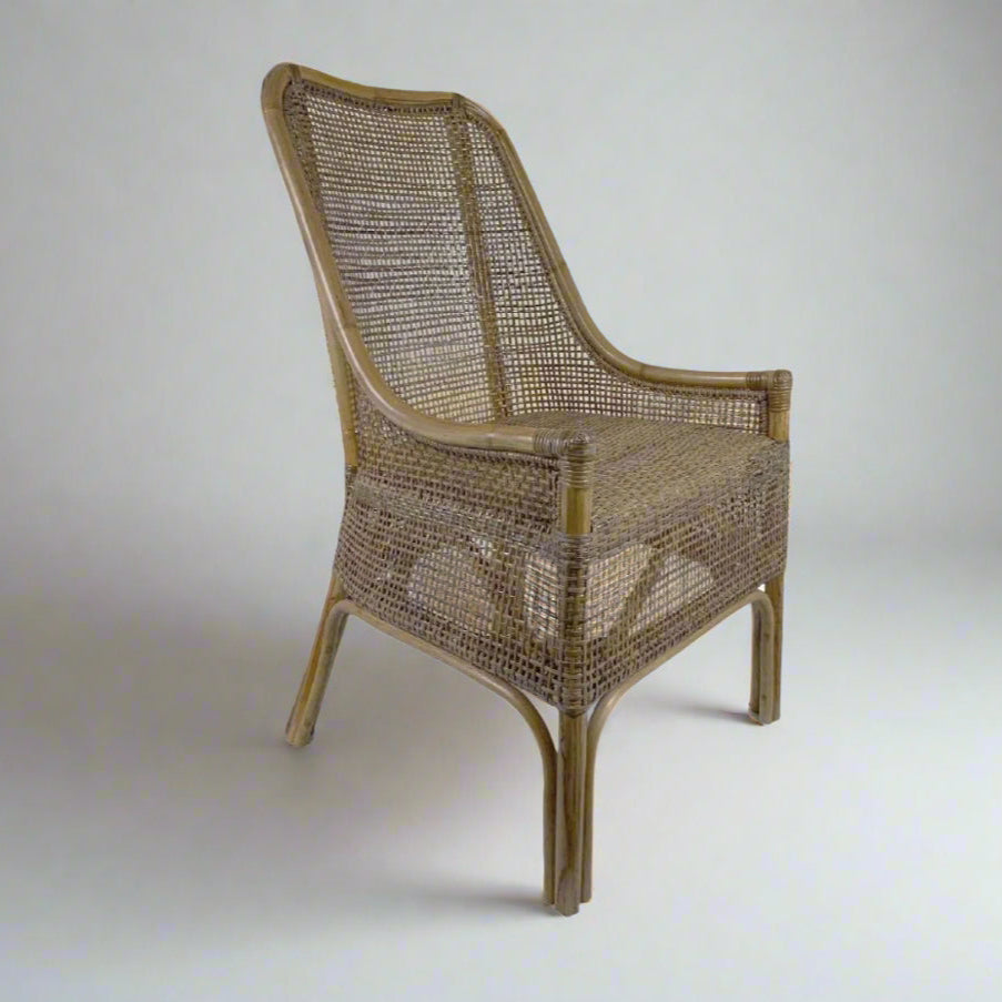 Wicker chair on a white background