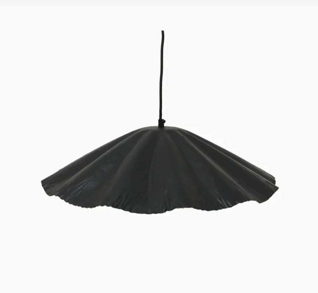 Fiorella Crimped Black & Gold Pendant | In Stock & Ready To Ship