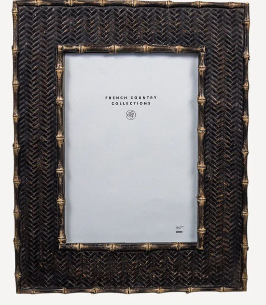 Matteo Dark Rattan Photo Frame 5" x 7"