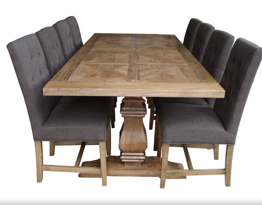 Chelsea Elm Parquet Dining Table - In Stock & Ready To Ship