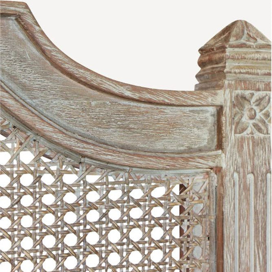 Marlow King Distressed Rattan Bed Head - In Stock & Ready To Ship