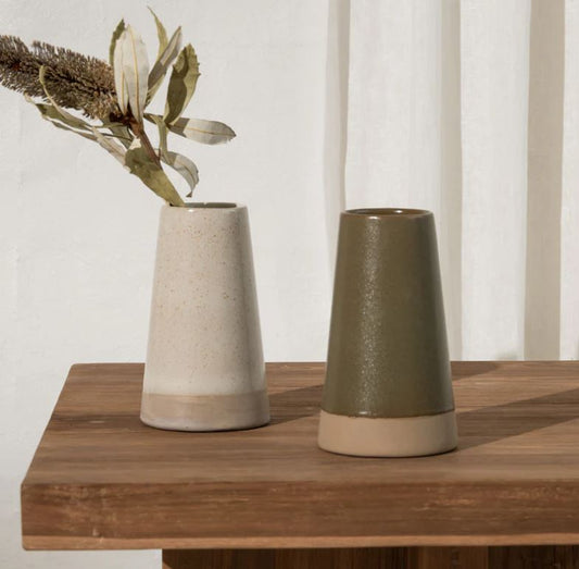 Mette Dipped Vase - Olive