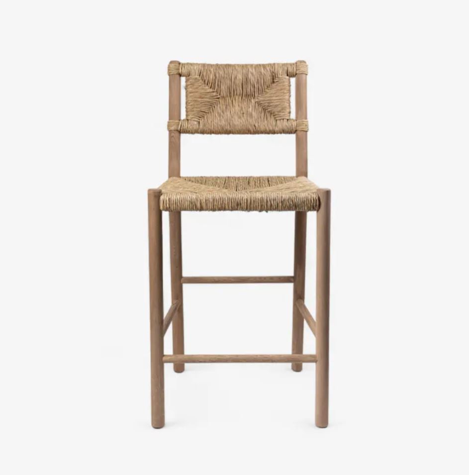 Savannah Oak & Seagrass Bar Stool - Pre Order